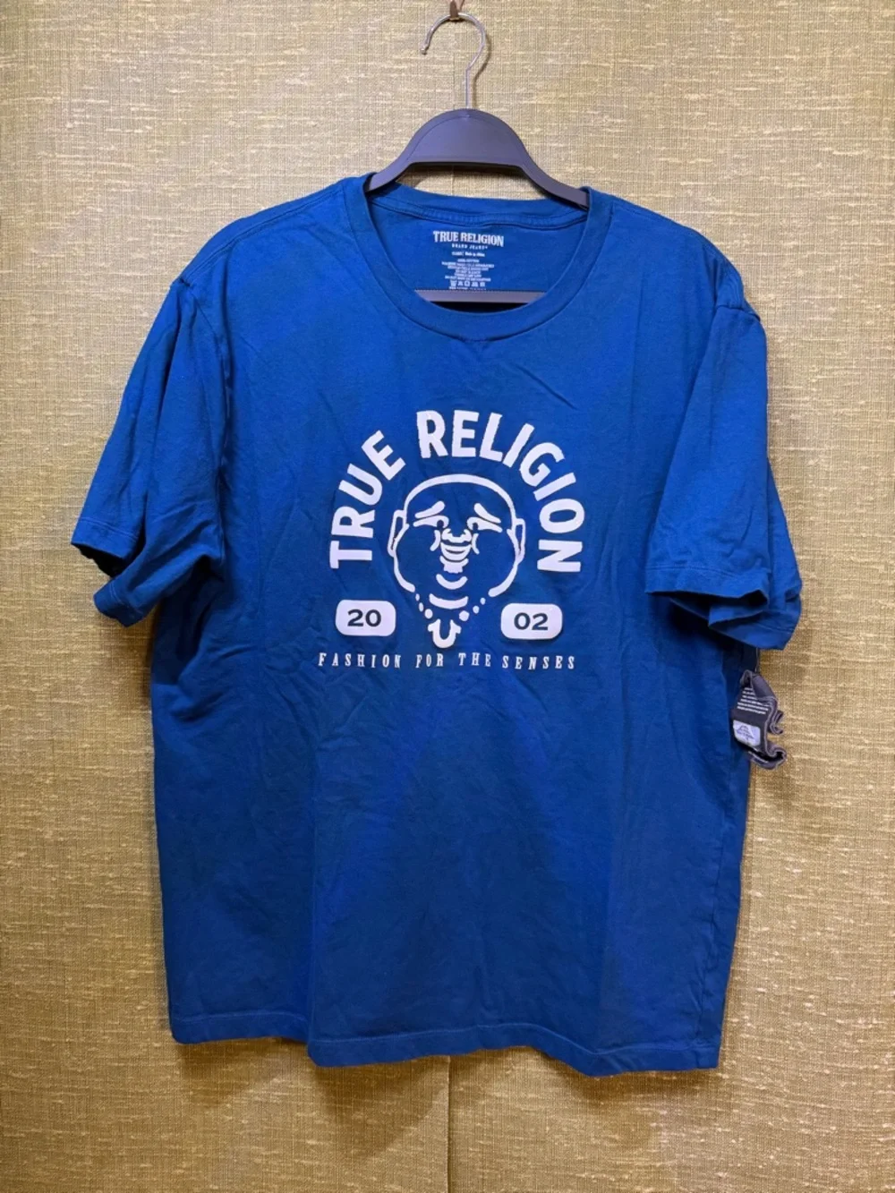 True Religion Royal Blue Short-Sleeve Graphic Logo Tee